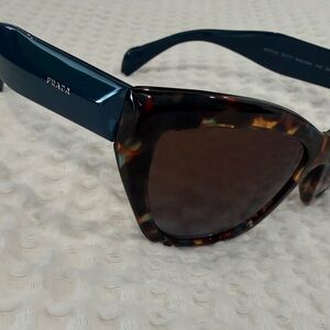 Prada Tortoise and Teal Sunglasses
